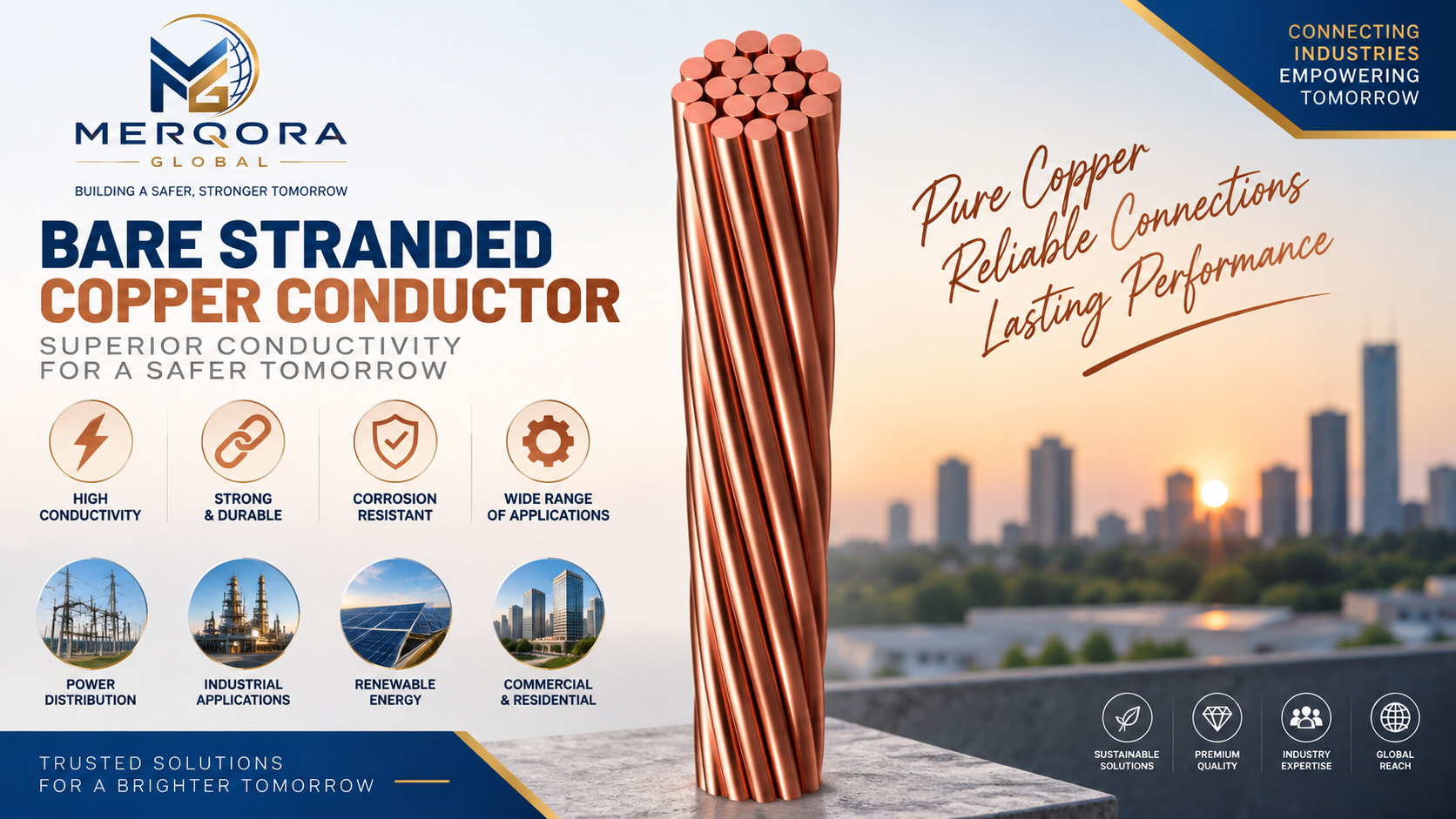 Bare Stranded Copper Conductors - High performance bare stranded copper conductors engineered for industrial applications.