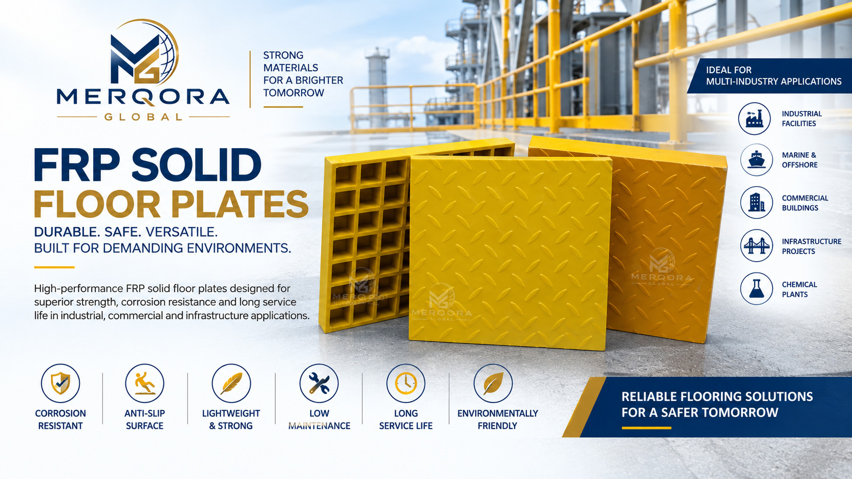FRP Solid Floor Plates - High performance frp solid floor plates engineered for industrial applications.