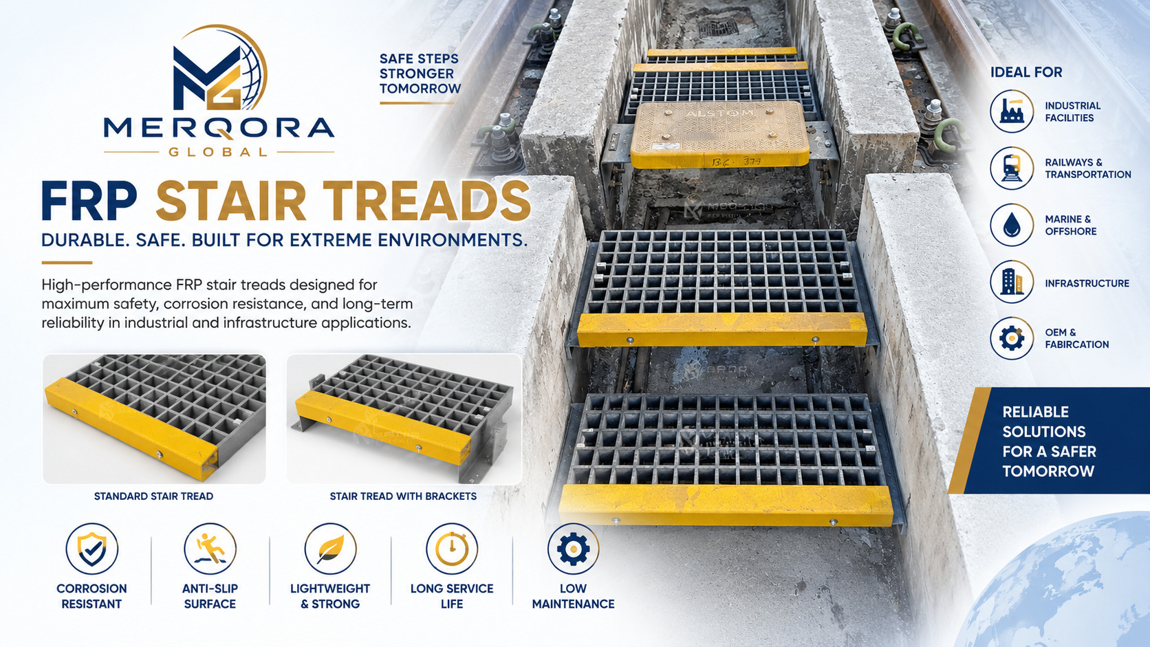 FRP Stair Treads - High performance frp stair treads engineered for industrial applications.